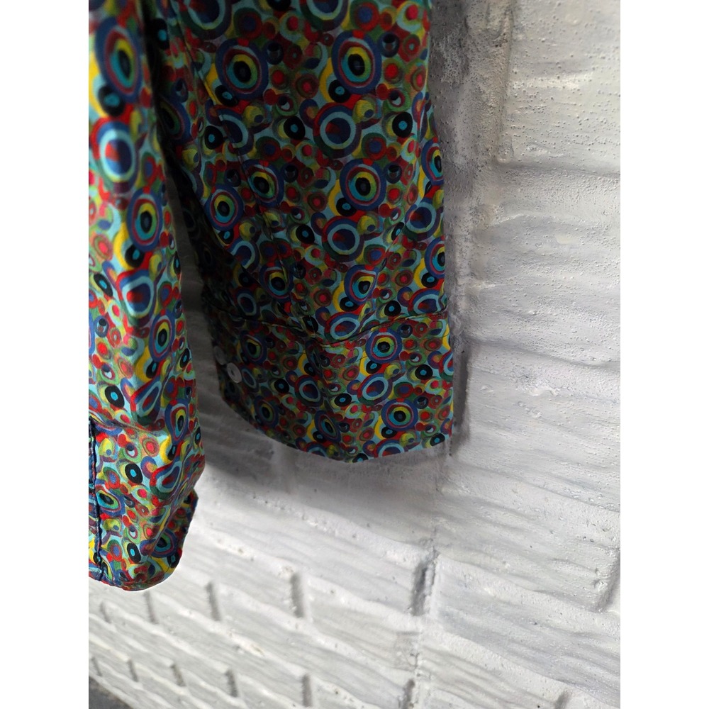 NWT Cremieux Premium Denim Mens 4XT Shirt Multi Color Circles Stretch Flip Cuff - Picture 4 of 8